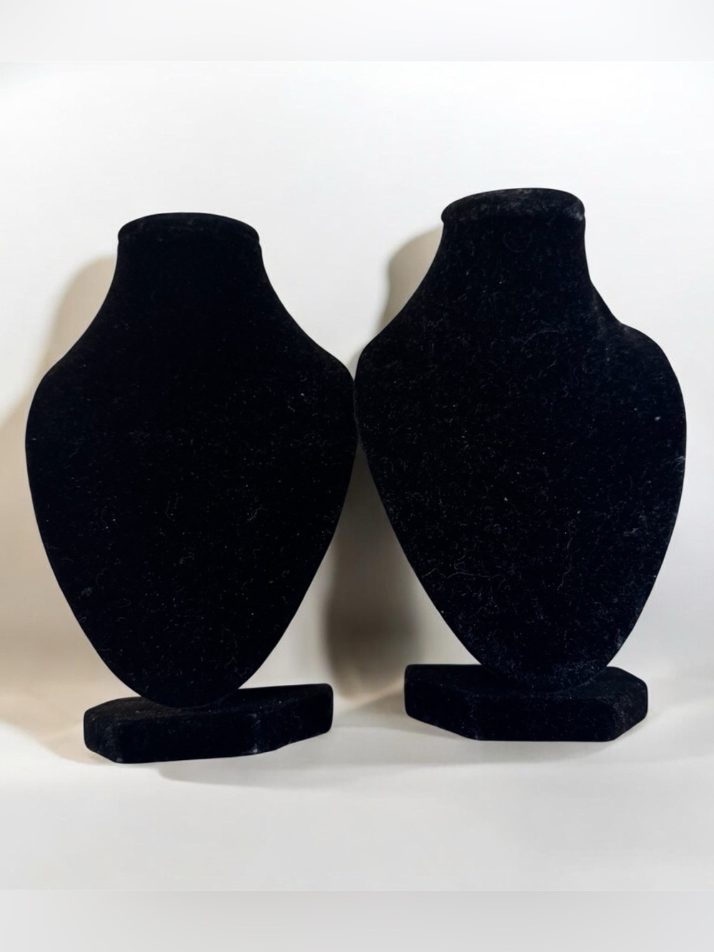Black Velvet Small 6” Jewelry Necklace Display Bust - Set of 2